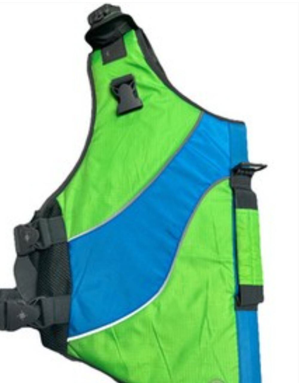 Neon Blue-Green Dog Flotation Vest -Large